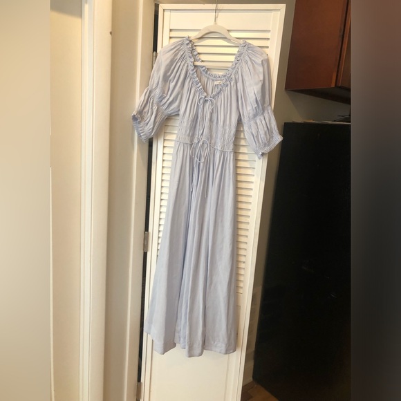 Doen light blue seaglass Ischia midi cotton dress size Small - Picture 3 of 9